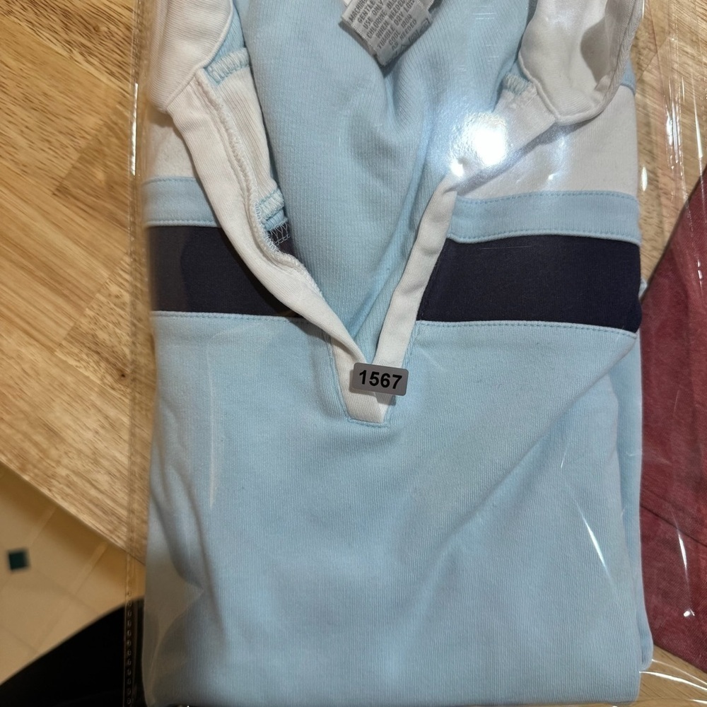 Casual Light Blue Short Sleeve Polo with Stripes - Picture 8 of 8